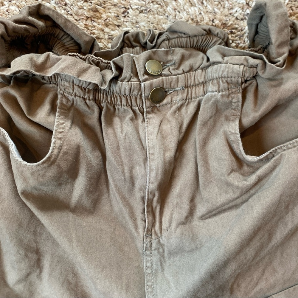 Billabong Sun Dialed Paperbag Shorts Womens Large Sage High Waist - Picture 2 of 6